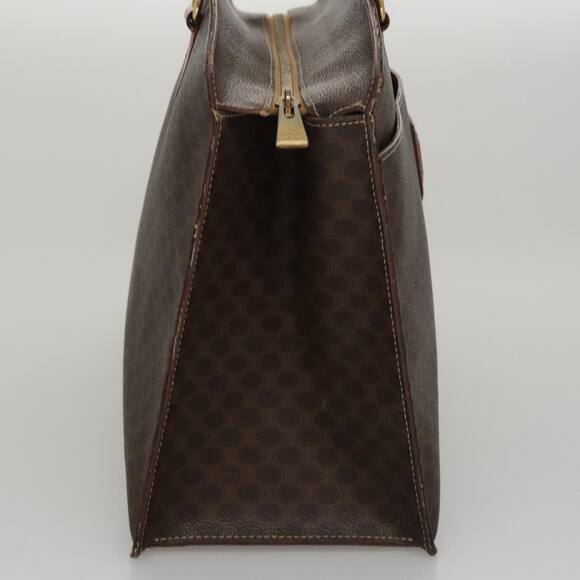 CELINE Macadam Canvas Hand Bag Pvc Leather Brown Gold - Picture 7 of 13